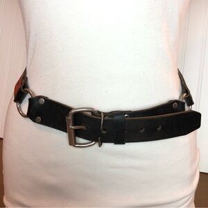 Statement Leather FLAMES Rock and Roll Belt Size 32/34
